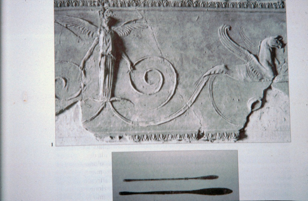Roman pargeting and tool