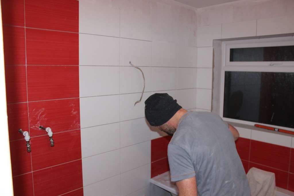 Bright Red Bathroom Tiles