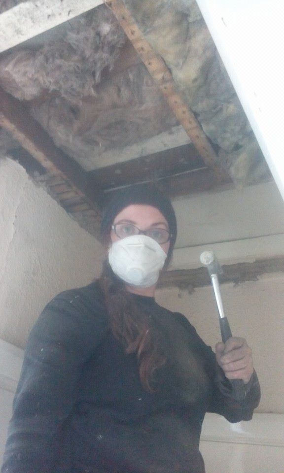 Jess bringing down a ceiling (1)