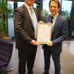 Managing Director, Mike Chaldecott, receiving the ISO 50001 certification
