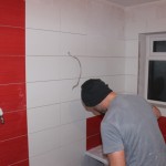 Bright Red Bathroom Tiles