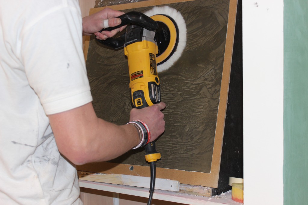 Polishing Venetian Plaster with a mop