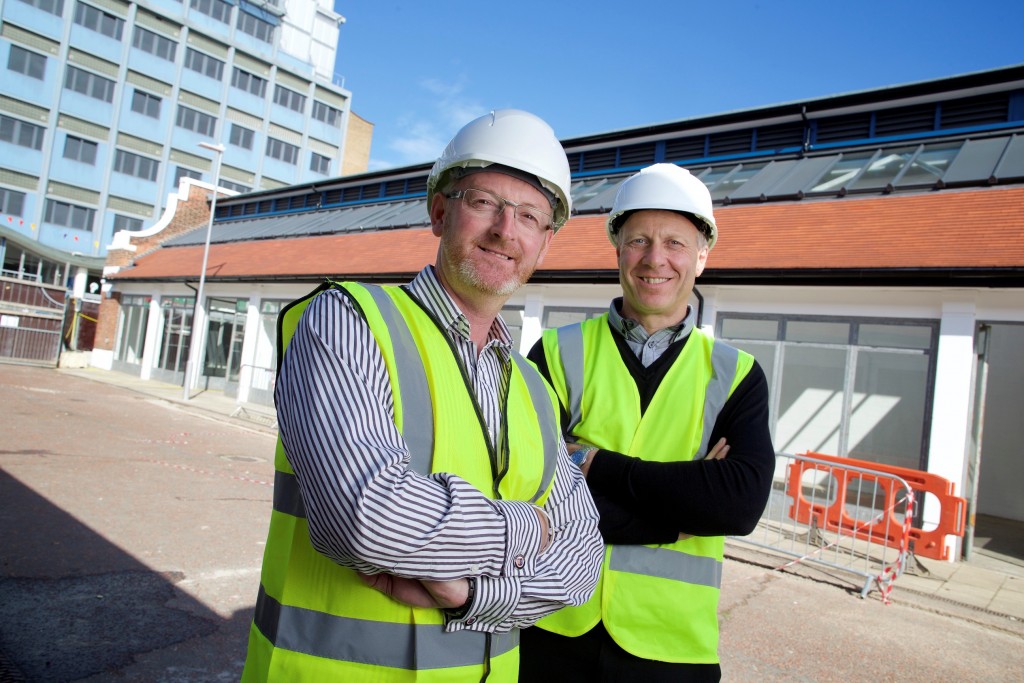 Eurocell  Sneinton Market - Darren Scarborough (left) and Ian Hartshorne, MD, Derbyshire Floorcraft (right)