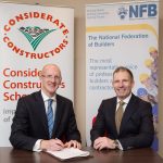 Real industry collaboration to offer members greater benefits London, United Kingdom, 21 November 2016: The Considerate Constructors Scheme - the national scheme established by the construction industry to improve its image - and the National Federation of Builders (NFB) – the construction industry’s longest established trade association - have formed a partnership to promote best practice and raise standards across construction industry SMEs. This first, truly ground-breaking collaboration between two construction industry organisations heralds a new way in which like-minded organisations can work effectively together to offer greater benefits to members, at no additional cost. The partnership will provide NFB members, with a turnover banding of £500,000 to £3.5 million, free Company Registration with the Considerate Constructors Scheme. It will come in to effect from 1 January 2017. By becoming a registered company, NFB members (in this banding) will have the opportunity to demonstrate their commitment to improving the image of the industry. Scheme-registered companies voluntarily agree to abide by its Code of Considerate Practice. The Code commits those registered with the Scheme to care about appearance, respect the community, protect the environment, secure everyone’s safety and value their workforce. Considerate Constructors Scheme Chief Executive Edward Hardy said: “SMEs are a critical part of the construction industry’s future success. They have a huge role and responsibility to continually raise their standards and, in doing so, make a valued contribution to improving the image of the industry. “The NFB provides a great platform for the Considerate Constructors Scheme to help support SMEs in championing the principles of considerate construction. We are therefore delighted to establish this partnership with the NFB.” Richard Beresford, Chief Executive of the NFB said: “We’re delighted to join forces with the Considerate Constructors Scheme to offer added value to our members. NFB members pride themselves on their professionalism and ability to deliver exceptional quality, so it’s great that their efforts can now be recognised as part of the Scheme. “SMEs often miss out on opportunities simply because they don’t have the resources to complete the multitude of registrations and benchmarking initiatives available in the industry. By collaborating in this way, we hope to reduce this burden and improve access to opportunities, working towards achieving a fair playing field for SMEs in construction.” A record number of over 900 company registrations have been made with the Scheme so far this year, with a total of more than 4,100 company registrations taking place since this type of registration was introduced by the Scheme in 2009.