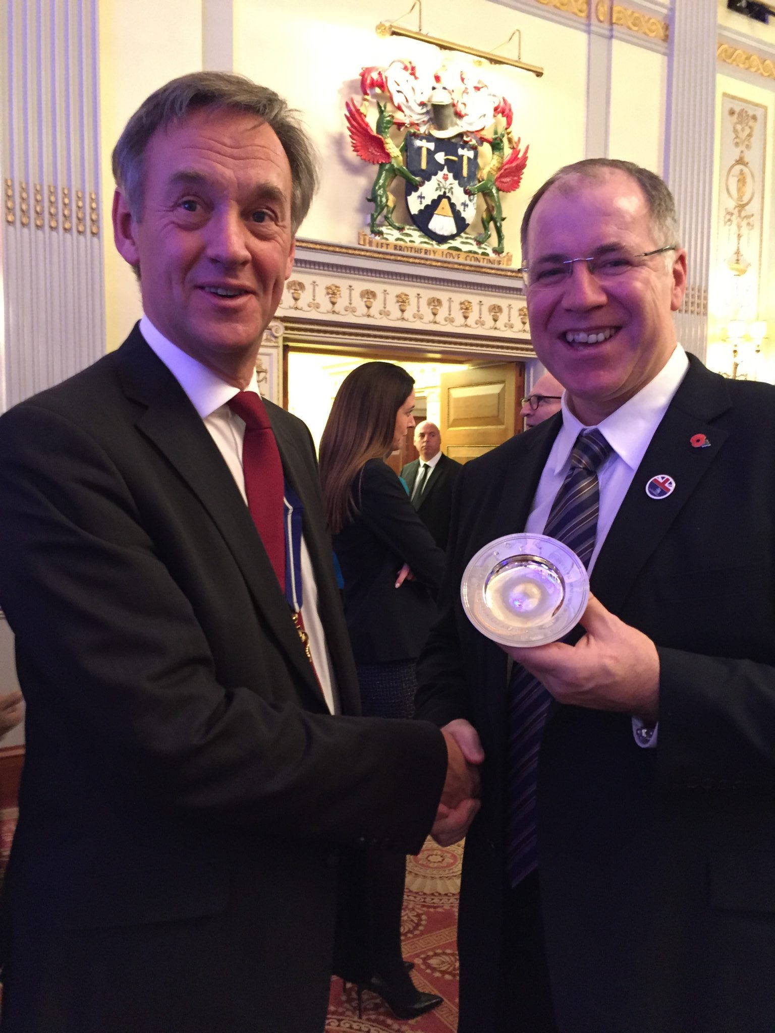 Timothy Cooke OBE, The Worshipful Company of Plaisterers congratulates David Hall