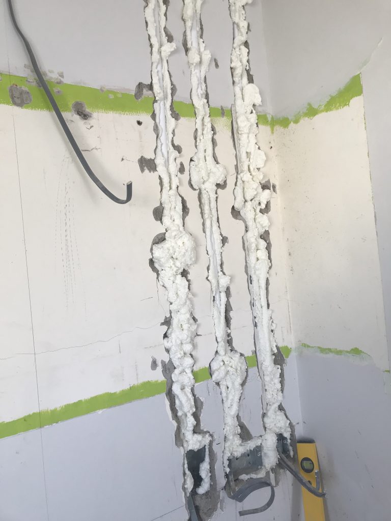Can you plaster over expanding foam?